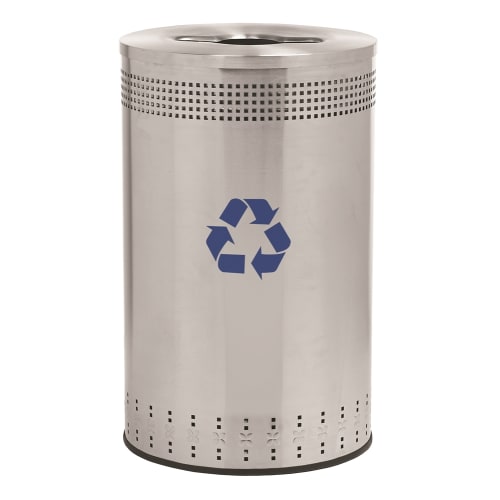 Commercial Zone Precision Series 45 Gallon Imprinted Recycling Container, Stainless Steel